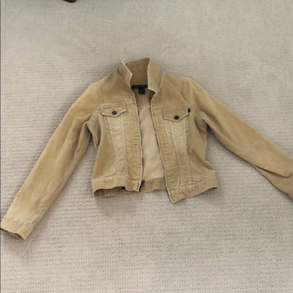 Abercrombie & Fitch Cropped Yellow Corduroy Jacket